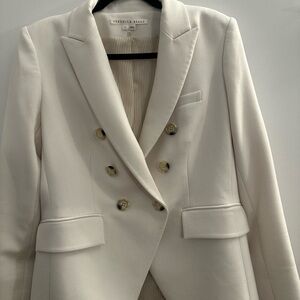 Veronica Beard Double-Breasted Ivory Blazer